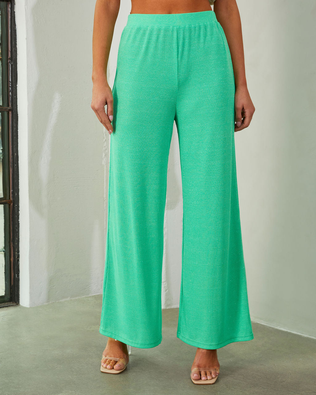 Premium Netta Shimmer High Waist Flare Pants