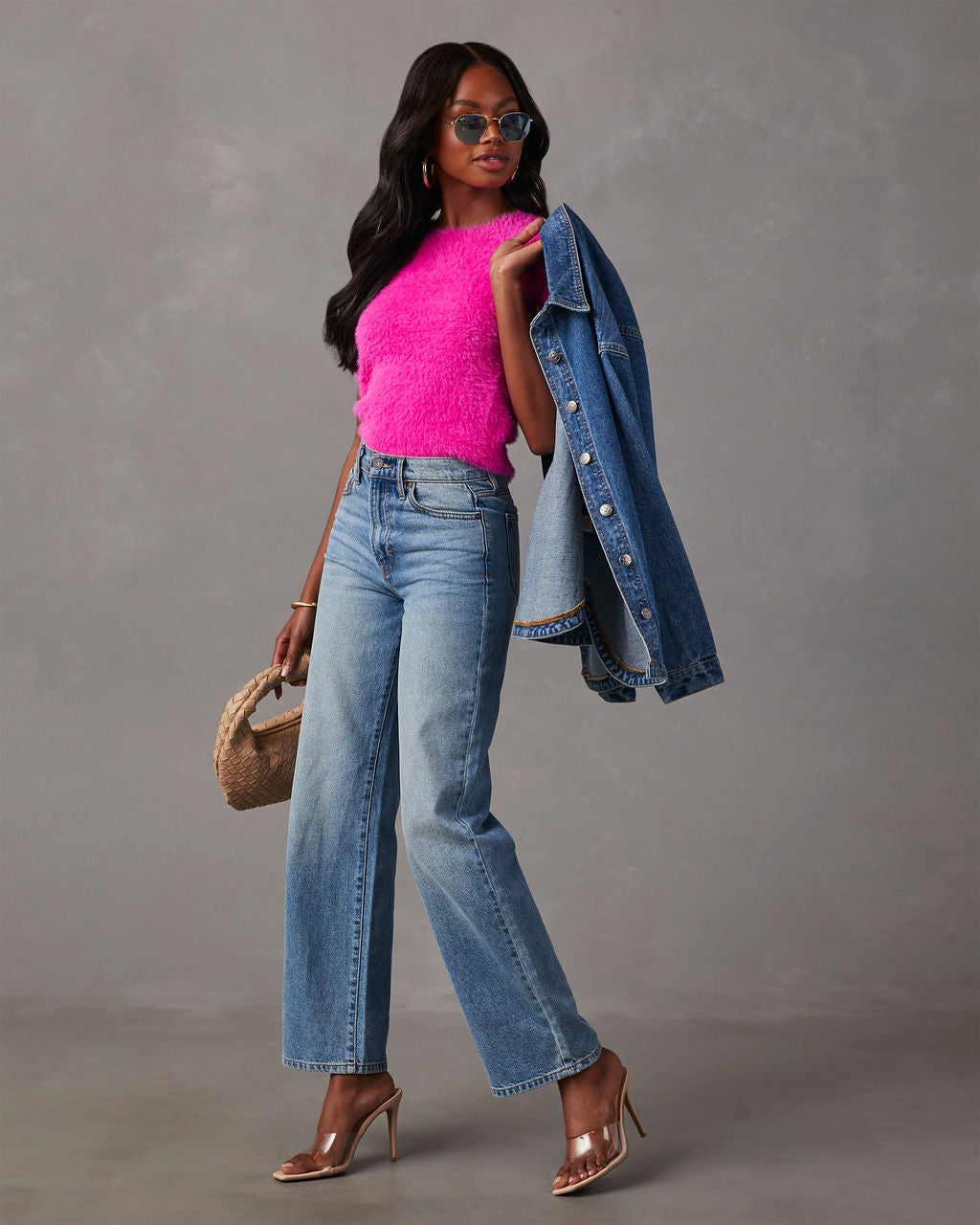 Luxurious Emanuelle Fuzzy Short Sleeve Sweater Top