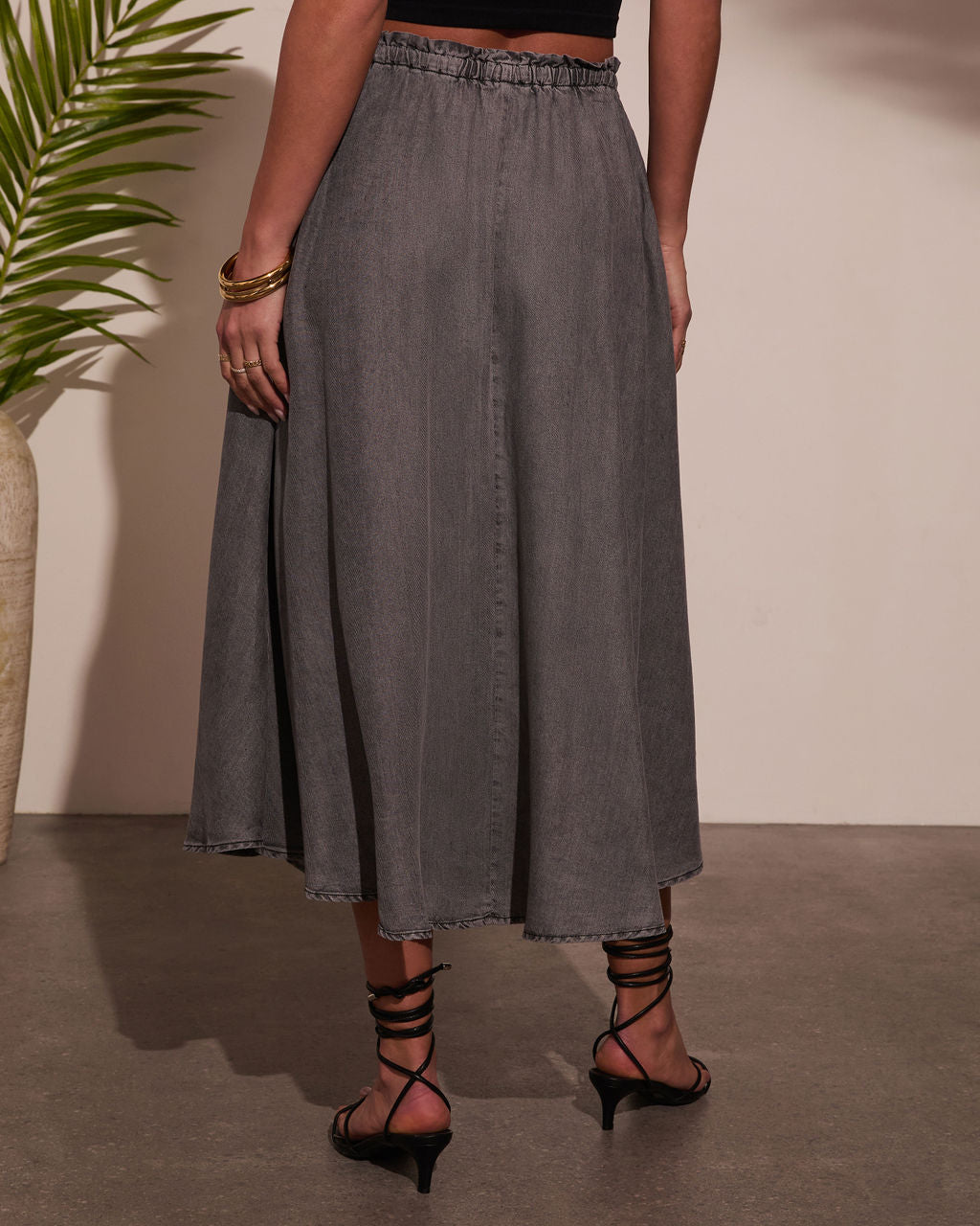 Premium Willow Wander Waist Tie Midi Skirt for Effortless Style