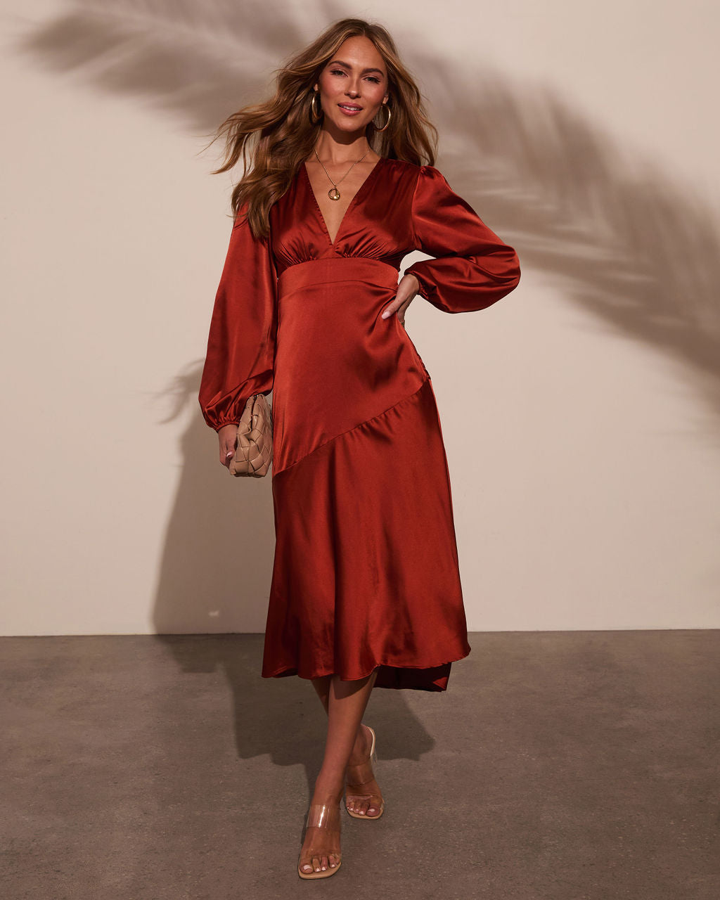 Premium Downtown Darling Satin Maxi Dress