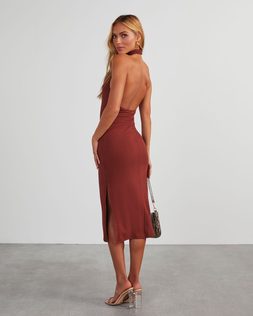 Elegant Halter Neck Midi Dress for Your Special Occasion