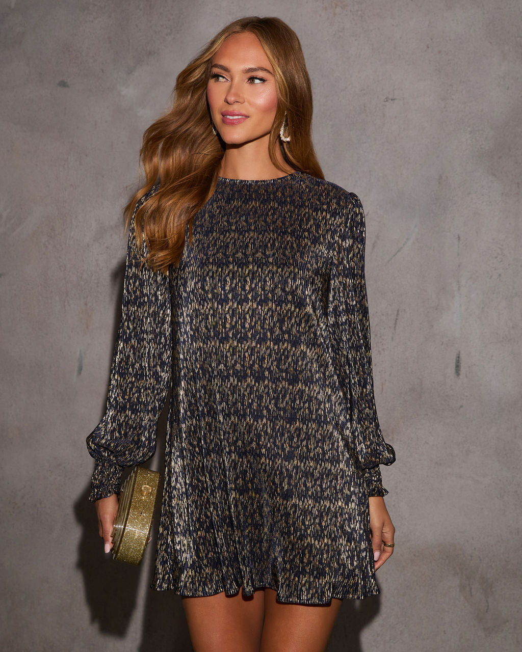Glamorous Sari Lurex Mini Shirt Dress